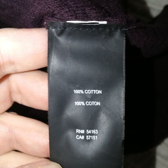 KARL LAGERFELD Burgundy Honeycoomb Cotton Knit Crewneck Sweater Size Medium - Picture 10 of 13